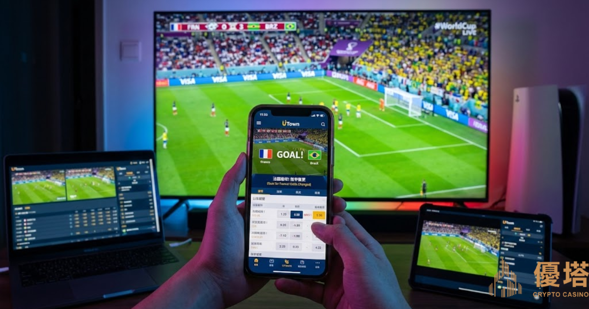 世足場中投注滾球畫面示意圖:手機即時下注